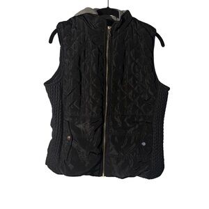 Louise Paris Black Vest with Sweatshirt Hoodie Size Large